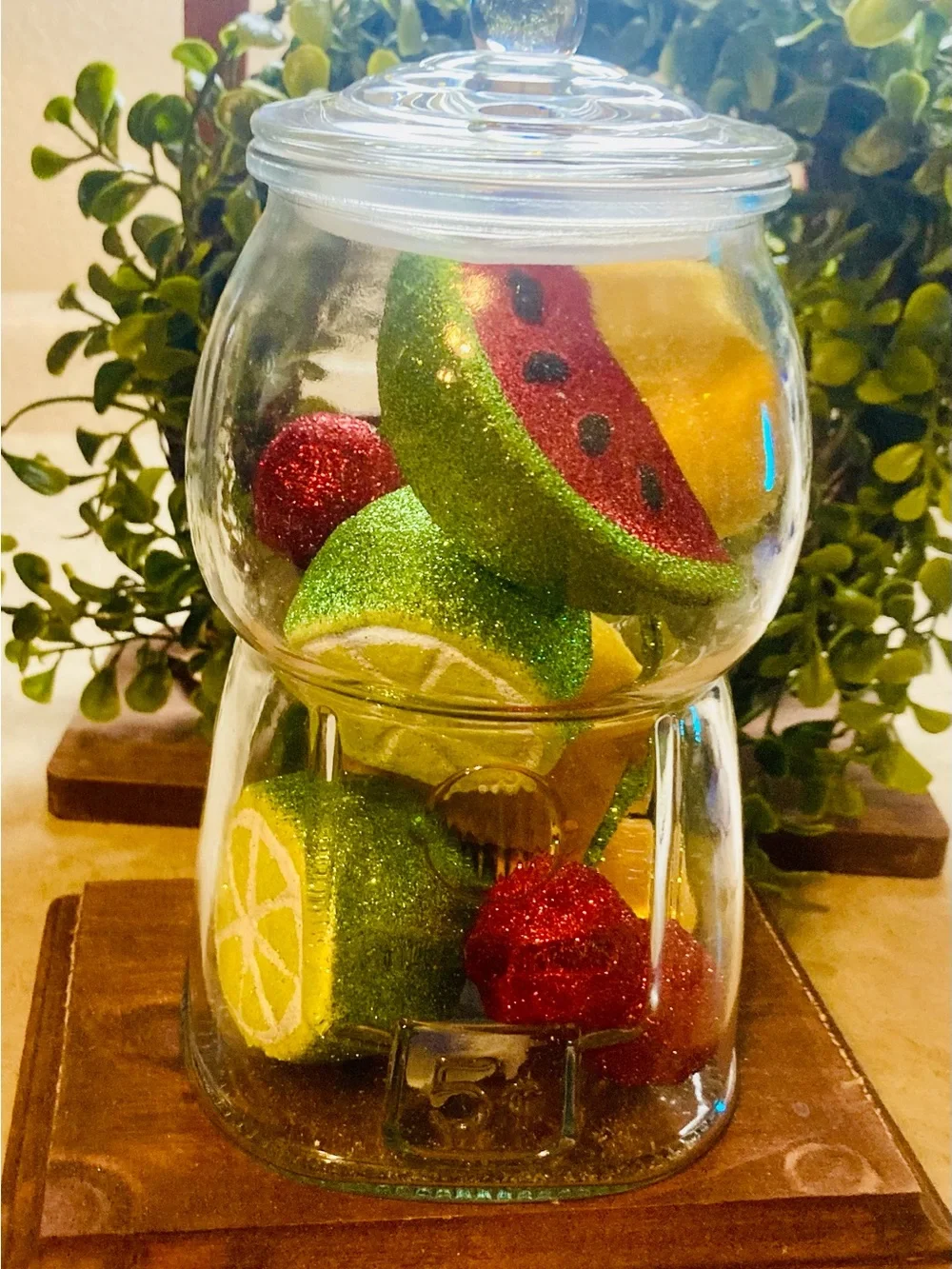 Target Gumball Machine - Clear 8” Gumball already filled w/ colorful fruit decor